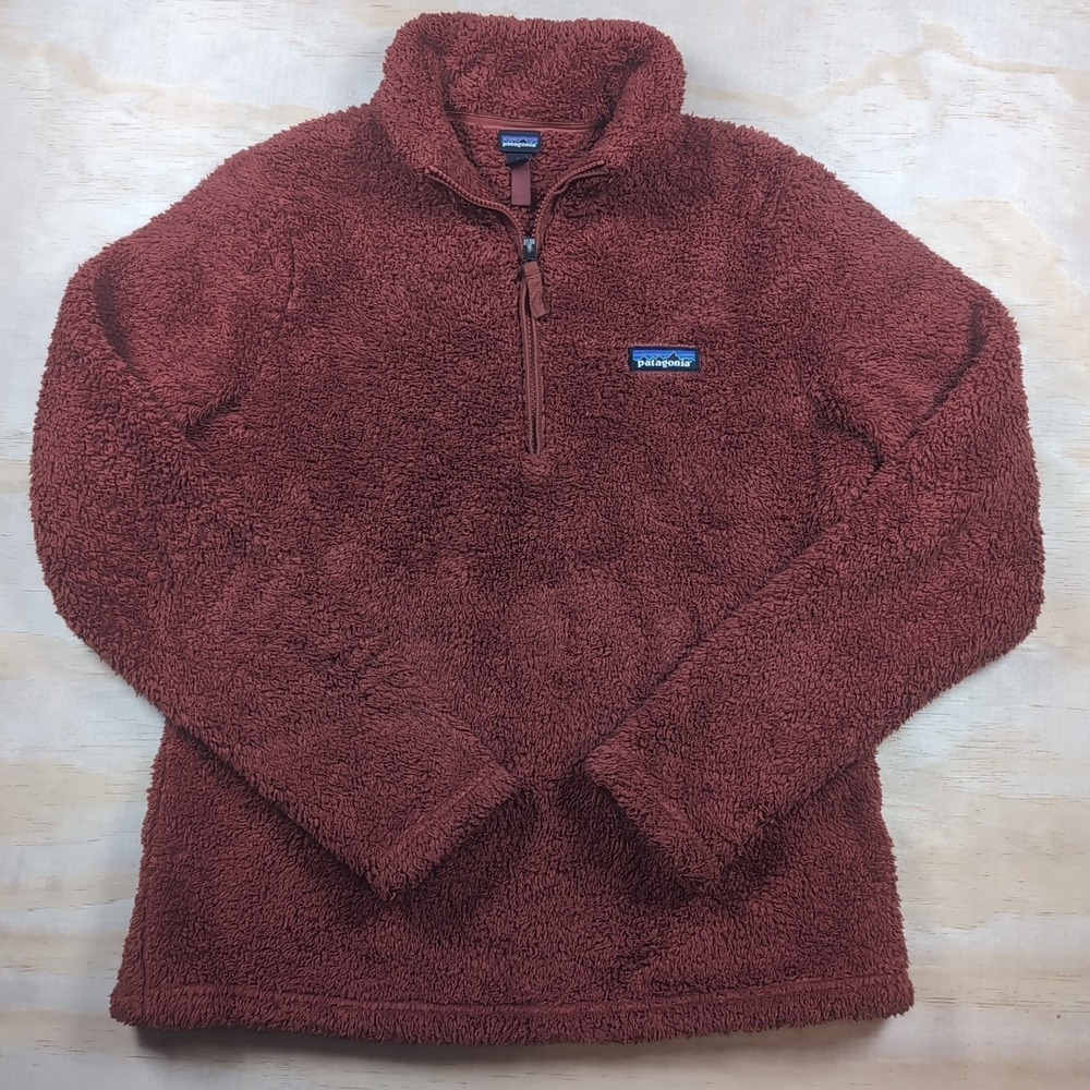 Patagonia Pullover Women M Los Gatos 1/4 Zip Fleece Jacket Hiking Burnt Orange